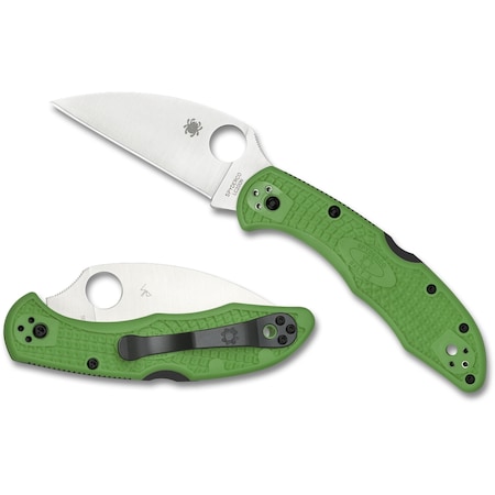 Spyderco 2023 Spyderco Salt 2, Lightweight Green, Plain Wharncliffe Lc200N Steel, Reveal 7 SPY-C88FPWCGR2
